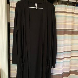 Women’s black duster cardigan